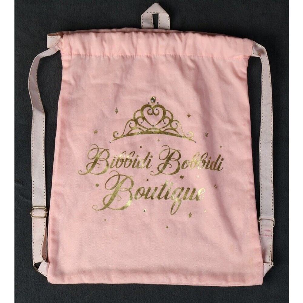 Disney Parks Bibbidi Bobbidi Boutique Cinch Sac Bag Backpack Sparkle Crown Gold